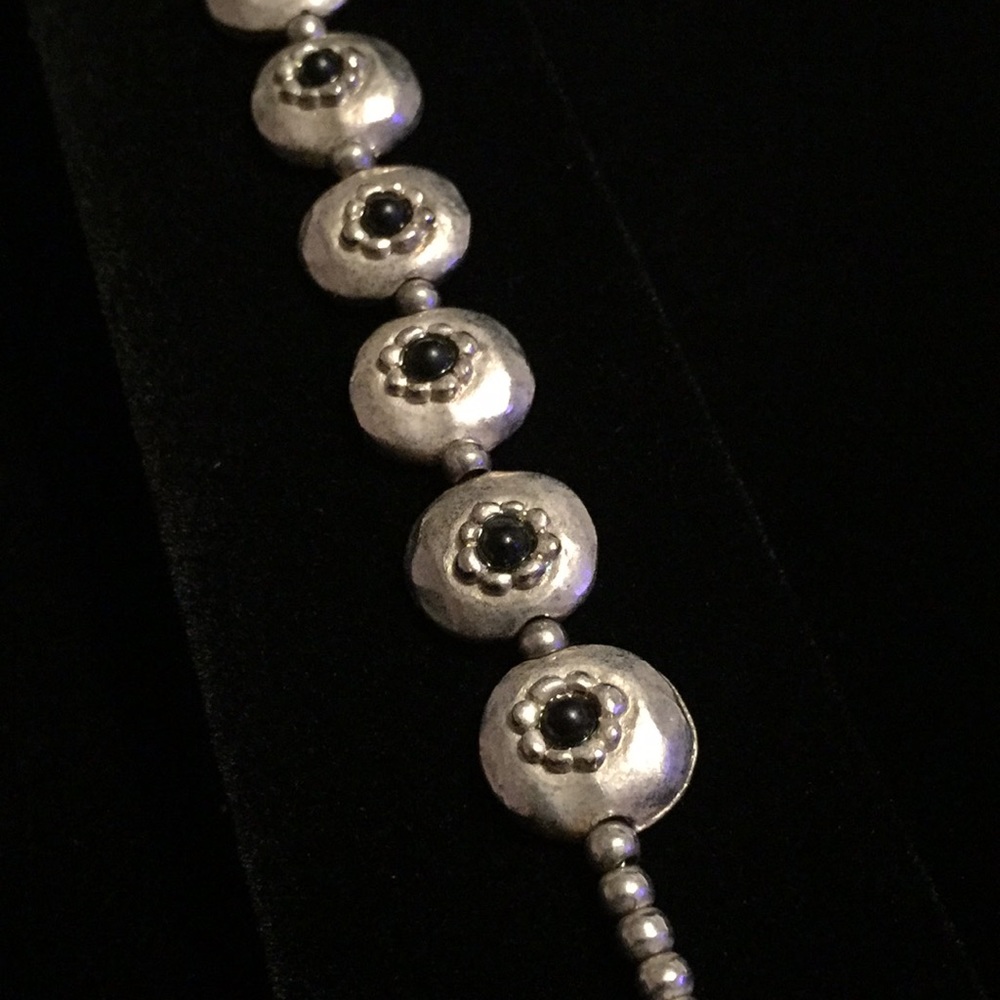 Soho Design silver tone and black stone bracelet
